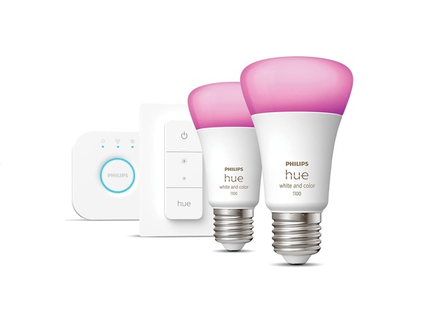 Philips HueWCA 9-75W Renkli Akıllı Başlangıç Seti 2'li Kumandalı E27 Bluetooth Özellikli