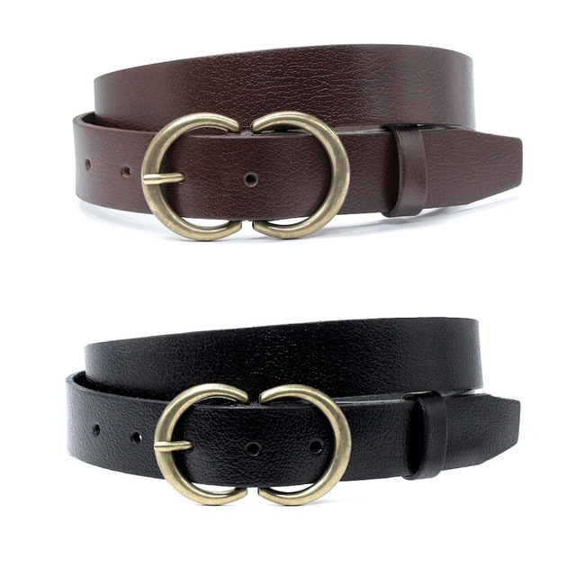 Livize Kadın Hakiki Deri Kemer 3Cm 2'Li Çok Renkli