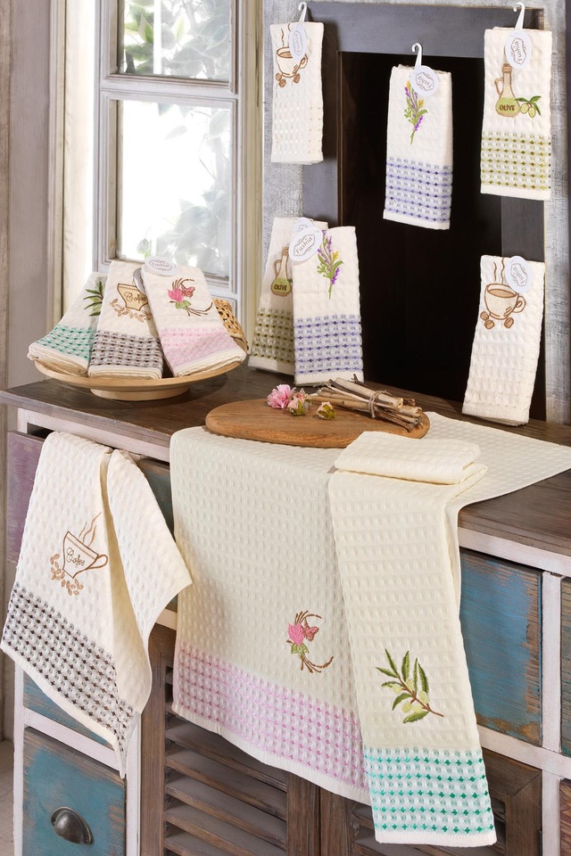 Waffle Mutfak Havlusu Kurulama Bezi Mix 2'li 45 x 70