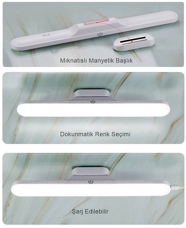 Cata CT-5249 Şarjlı Mıknatıslı 3 Kademeli Martı Led Lamba Beyaz