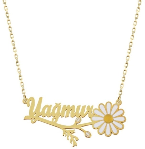 Hifa Diamond İsimli Kolye Papatya Altın Renk Seçeneği 9097139