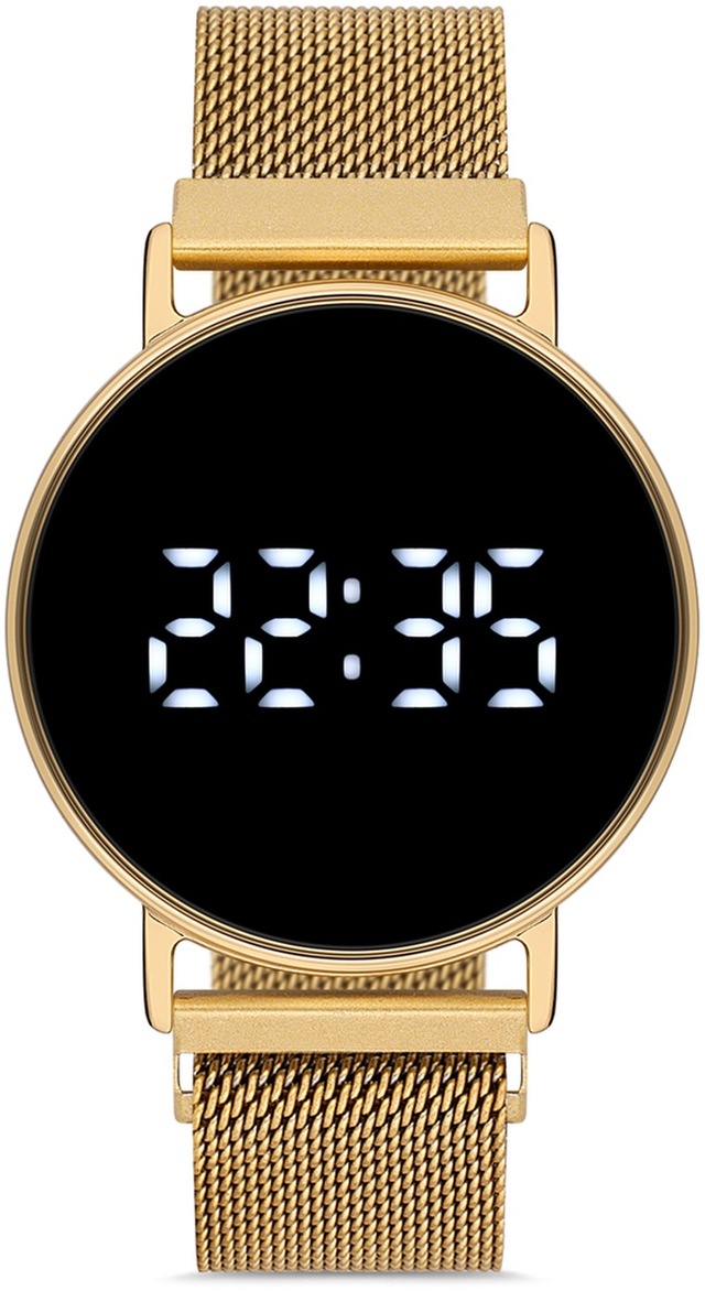 Aqua Di Polo 1987 Unisex Altın Hasır Dijital Led Kol Saati APWR033202