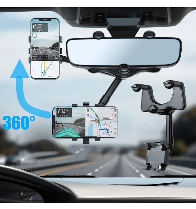 mimtec Araç İçi Uzayan Ayarlanabilir Dikiz Aynası Telefon Tutucu Car Holder