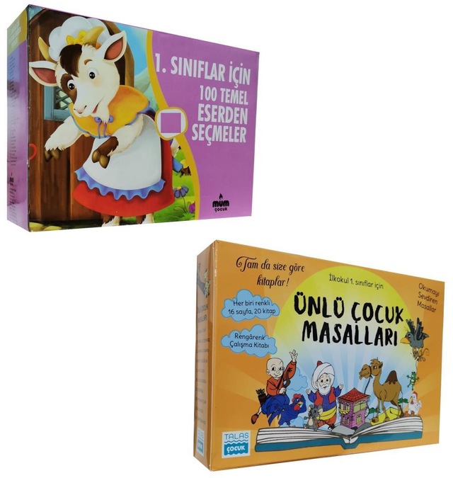 İlkokul 1. Sınıf Hikaye Seti 50 Kitap 100 Temel Eser + Ünlü Çocu