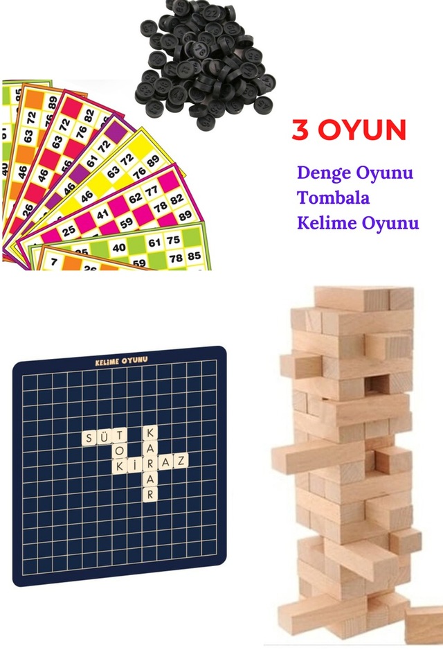 Yılbaşı Oyunları, Yılbaşı Oyun Eğlence Seti, Kelime Denge Oyunu, Tombala, Tonbala