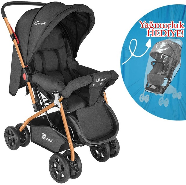 Lia Bebek Zenith Çift Yön Bebek Arabası Gold Antrasit