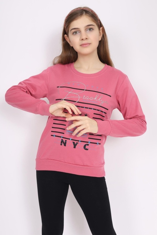 New York Brooklyn Baskılı Sweatshirt ECCK-OLC-3894-13-S