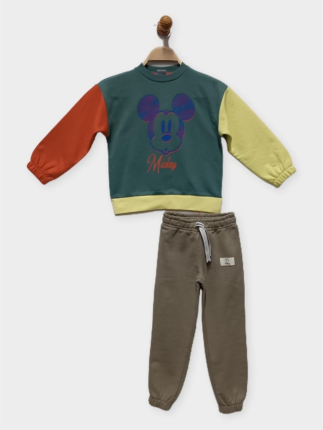 Mickey Mouse Lisanslı Erkek Çocuk 2'li Takım Pl22019-yeşil