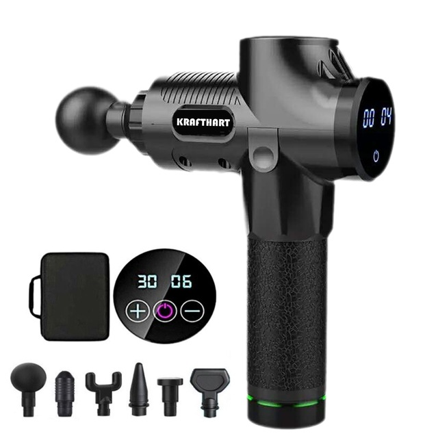 Kraft Hart Aleti Masaj Tabancası 6 Başlıklı Şarjlı 16 V Siyah