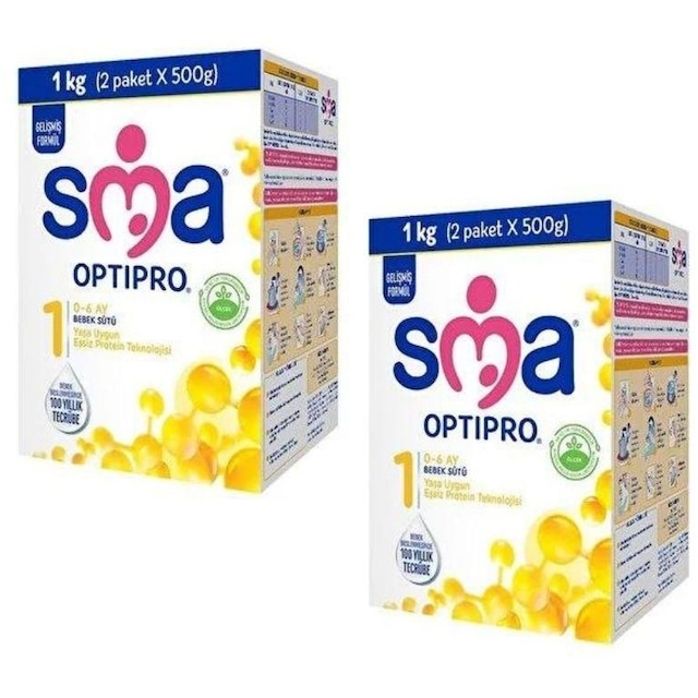 Sma Optipro 1 Probiyotik Bebek Sütü 1000 Gr 2 Adet