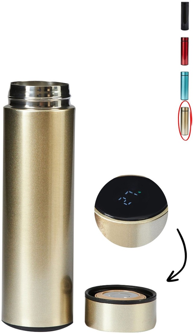 Ecrou Dijital Göstergeli Termos Altın