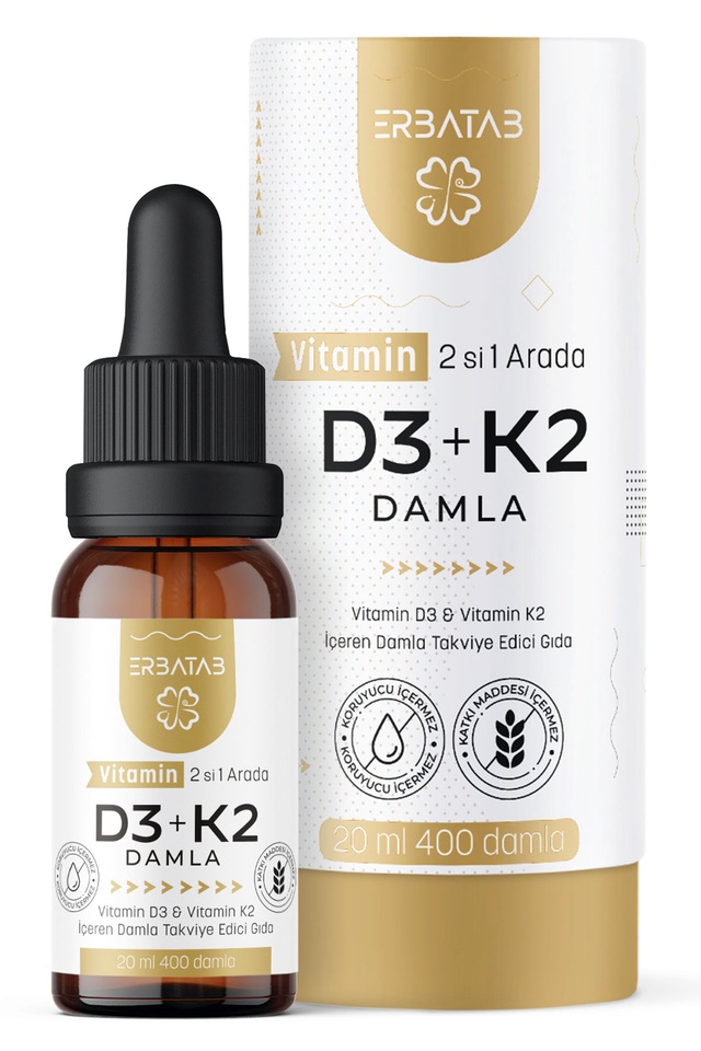 Erbatab D3 K2 İkisi Bir Arada Damla Vitamin