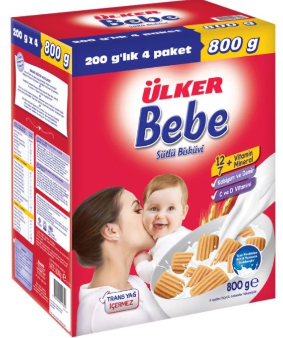 Ülker 12 Vitamin 7 Mineral Sütlü Bebe Bisküvisi 800 G