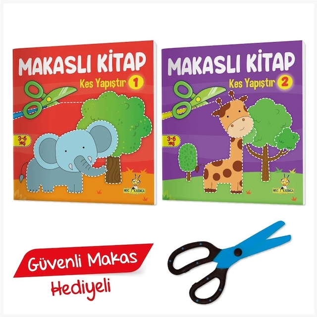 Kes Yapıştır - Makaslı Kitap Seti Makas Hediyeli 3-6 Yaş