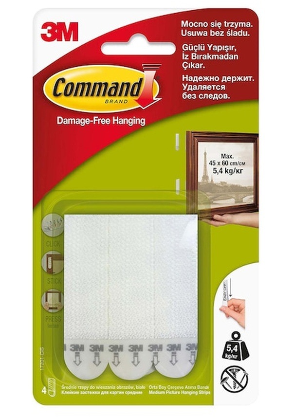 3M Command 17201-4PK Cırt Bant Orta Boy