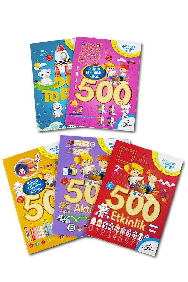 500 Etkinlik Aktivite 5 Kitap 320 Sayfa Eğitici Öğretici ve Zeka Geliştirici Set