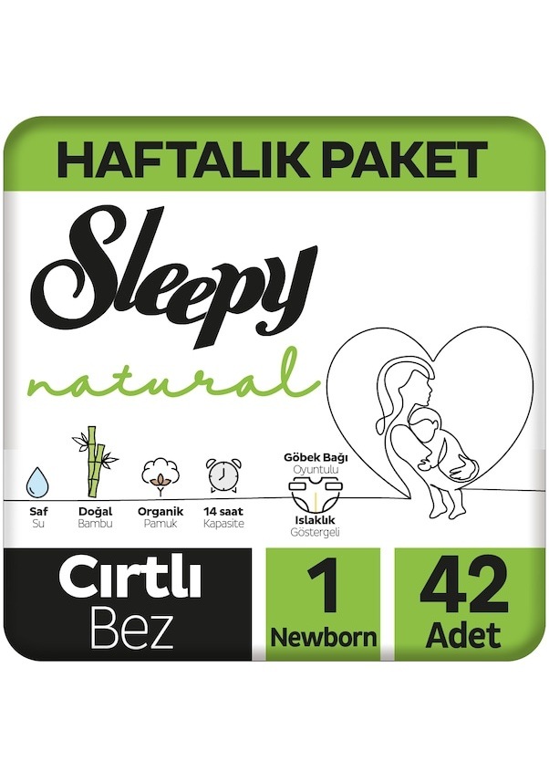 Sleepy Natural Yenidoğan Bebek Bezi 1 Numara 42 Adet