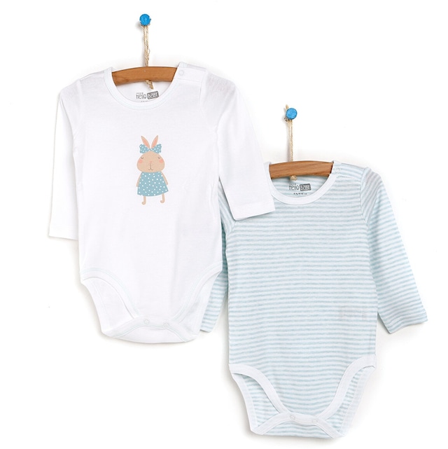 Hellobaby Uzun Kol Kız Bebek Body 2'li 22KHLBKBDY024 Mint
