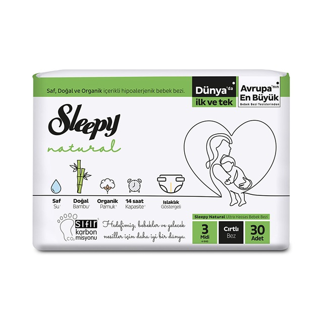 Sleepy Natural Bebek Bezi 3 Numara  30 Adet
