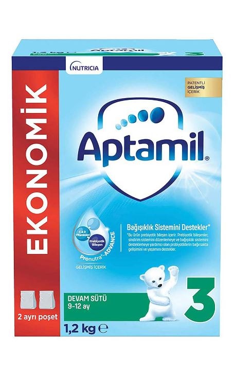 Aptamil 3 Ekonomik Paketli Devam Sütü 9 - 12 Ay 1200 G