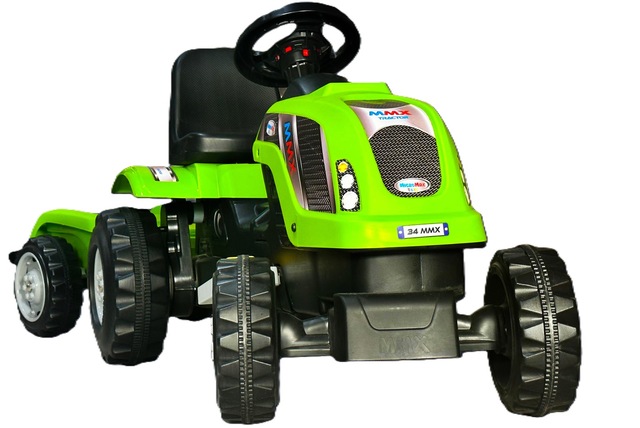 Micromax Römorklu Akülü Yeşil Traktör
