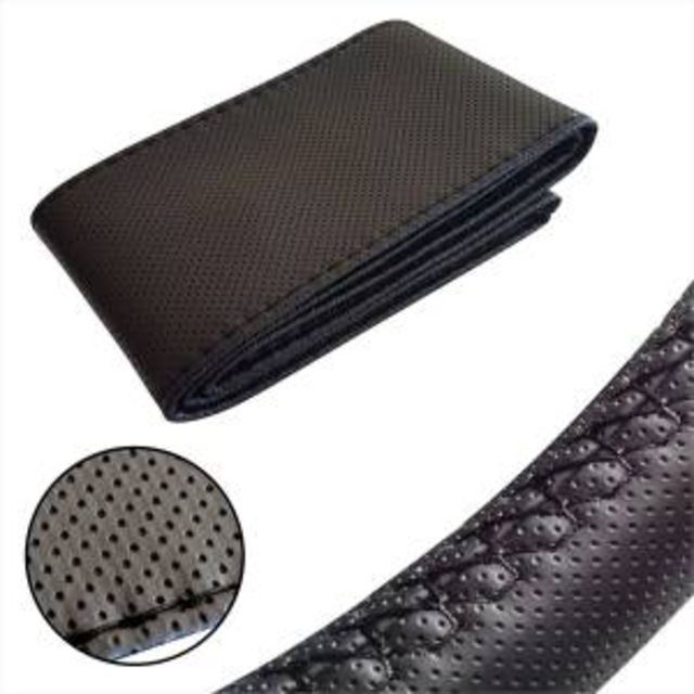 Araç Deri Direksiyon Kılıfı Siyah Renk Ipli Diikme Kılıf Noktalı (384061602)