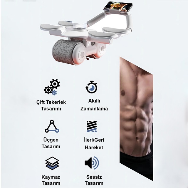 Kochler Dijital Ekranlı Çek Bırak - Dirsek Destekli Mekik Aleti- Karın Egzersiz Aleti