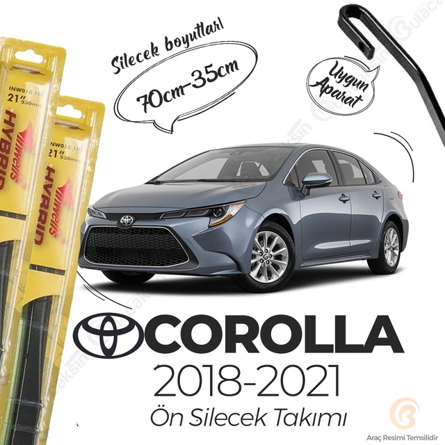 Toyota Corolla Uyumlu Silecek Takımı 2018-2021 İnwells Hibrit