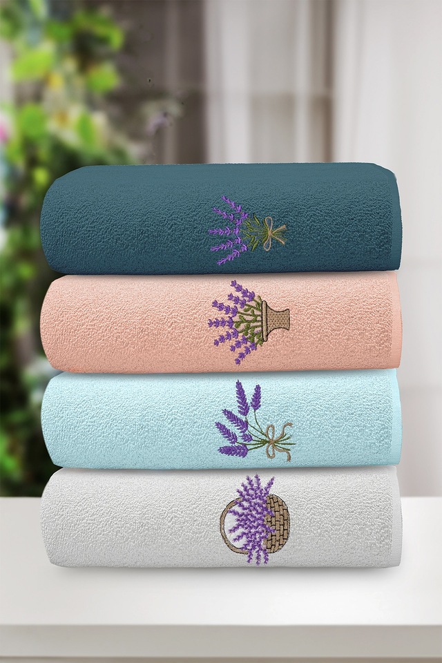 Mariva Home Lavanta 30x50cm Nakışlı 4 Parça El Havlusu