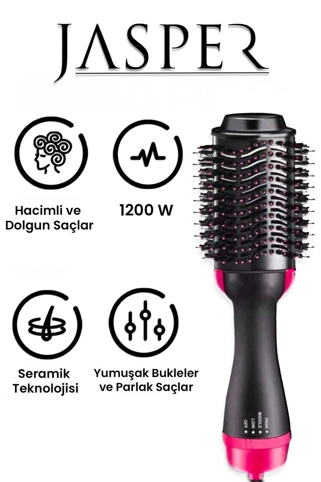 Jasper OneStep Saç Şekillendirici ve Düzleştirici Fön Tarağı