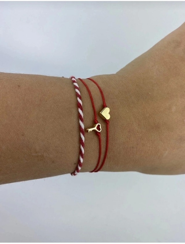 Marteniçka, Kalp Ve Kalpli Anahtar 3'lü Bileklik Set