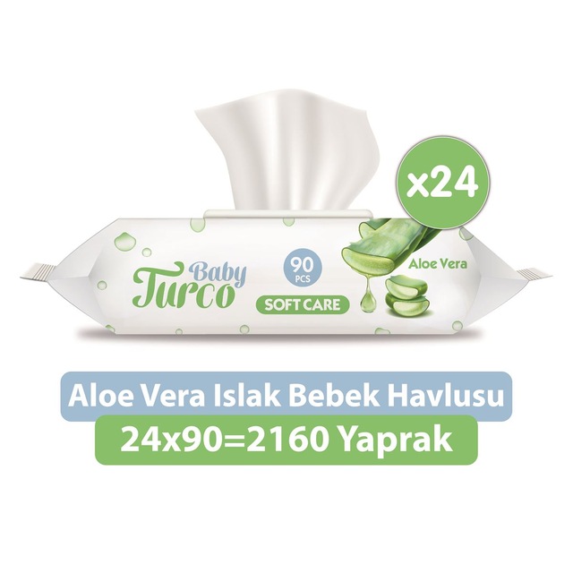 Baby Turco Softcare Aloe Vera Islak Bebek Havlusu 24 X 90 Yaprak