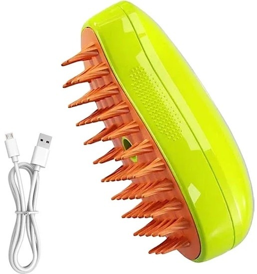 Cici Bears Pet Elektrikli Buharlı Kedi ve Köpek Bakım Yumuşak Silikon Fırça Yeşil