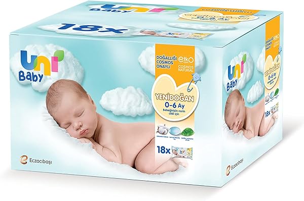Uni Baby Yenidoğan Islak Mendil 18'li 720 Yaprak, Beyaz