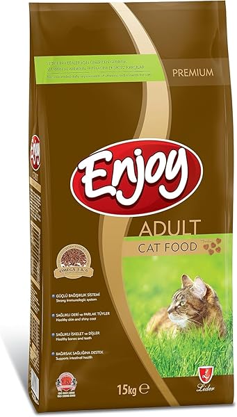 Enjoy Kuru Kedi Maması, Tavuklu, Yetişkin, 15 Kg Kahverengi