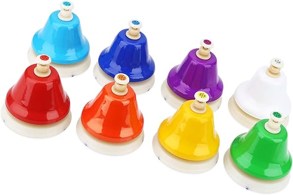 Masa Bells Perküsyon 8 Not Renkli El Bell Zil Seti Enstrüman Oyuncak Kidsldren El Zil Seti El Çanları Mes