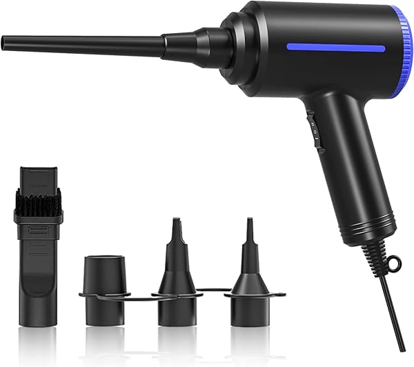 Elektrikli Toz Üfleyici, Bilgisayar Klavyesi Temizleme için Sıkıştırılmış Hava Silgisi, 2 Hız, Kablolu Hava Silgi,Yeniden Kul