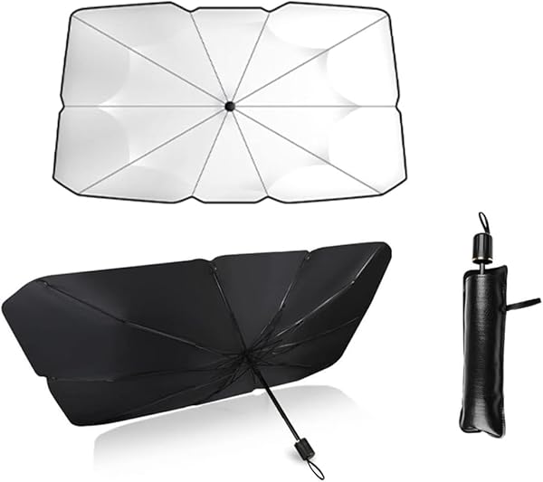 Araba Güneşliği İç Ön Cam, Katlanır Araba Güneşlik Şemsiyesi, UV Işınlarının% 99,9'unu Engeller, Arabalar, SUV'lar, Kamyonlar