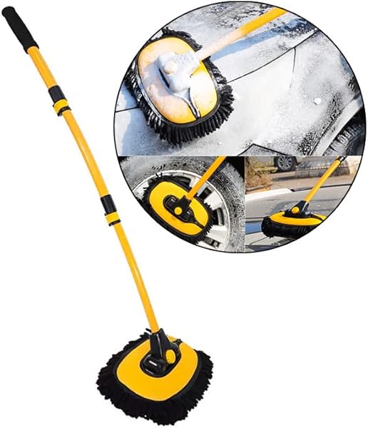 EZERE LS-426 Teleskopik Araç Temizleme Fırçası Oto Yıkama Paspası SİYAH,SARI