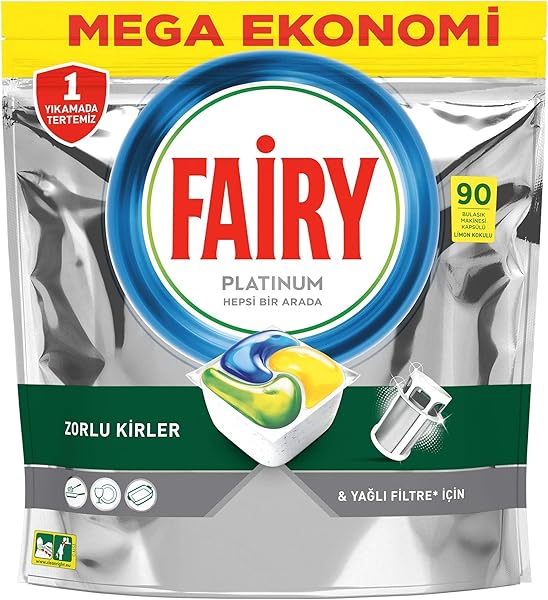 Fairy Platinum 90 Yıkama Bulaşık Makinesi Deterjanı Kapsülü Limon Kokulu