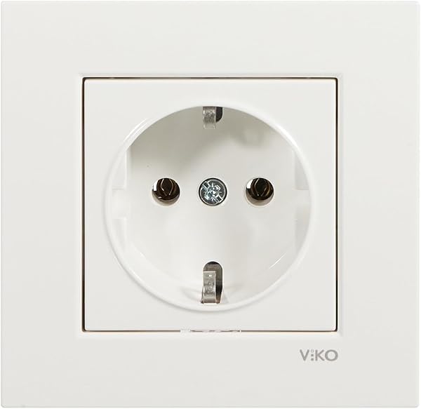 Viko Kare Beyaz Topraklı Priz