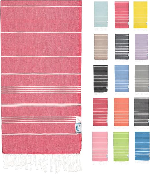 WASHUP%100 Pamuk Peştemal Plaj Havlusu, Ekstra Büyük Seyahat Havlusu, 90 x 180 cm, OEKO-TEX Sertifikalı, Süper Yumuşak, Hafif