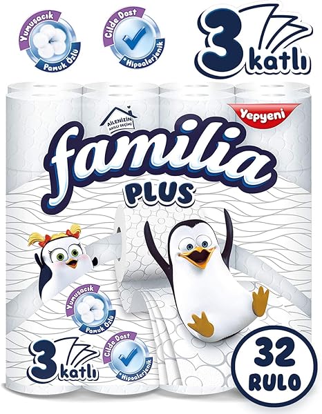 Familia Plus 3 Katlı Tuvalet Kağıdı 32'li 1 Paket (1 x 32 Adet)