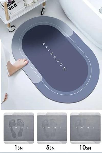 Sihirli Su Emici Banyo Paspası Kaymaz Tabanlı Abdest Paspası