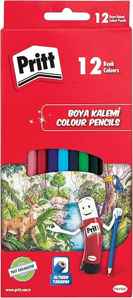Pritt 12'li Uzun Kuru Boya Kalemi, 12 Renk