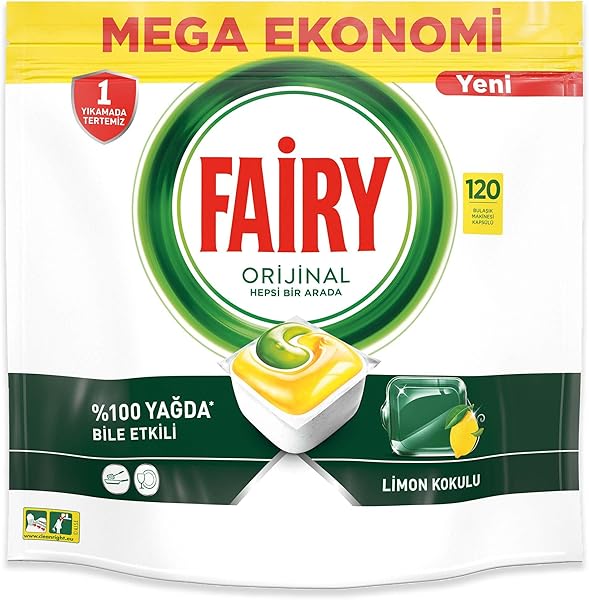 Fairy Hepsi Bir Arada 120 Yıkama Bulaşık Makinesi Deterjanı Kapsülü Limon Kokulu
