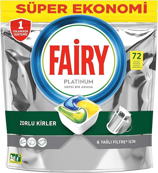 Fairy Platinum Limon Kokulu Bulaşık Makinesi Deterjanı Kapsülü (1 x 72 Adet)