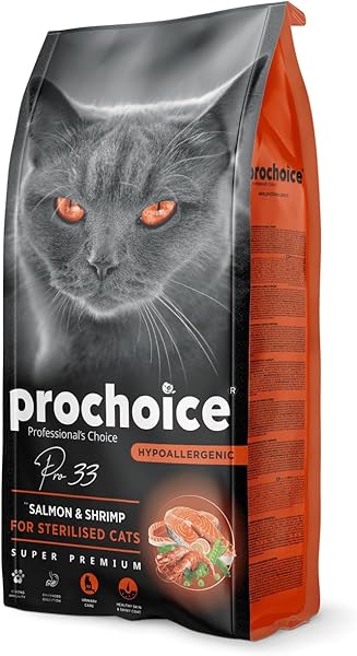 Prochoice Pro 33, Kısırlaştırılmış Kediler İçin, Hipoalerjenik, Somon Balıklı Ve Karidesli Kuru Mama, 2 kg