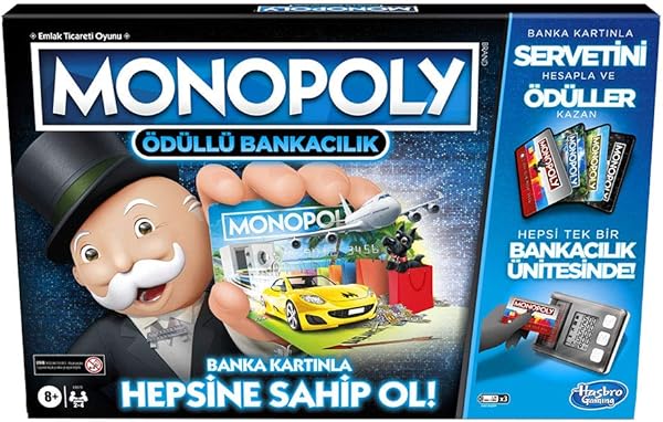 Hasbro Gaming Monopoly Ödüllü Bankacılık Kutu Oyunu, 8+ yaş, 2-4 oyuncu