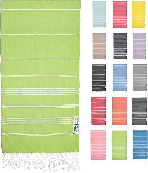 WASHUP%100 Pamuk Peştemal Plaj Havlusu, Ekstra Büyük Seyahat Havlusu, 90 x 180 cm, OEKO-TEX Sertifikalı, Süper Yumuşak, Hafif